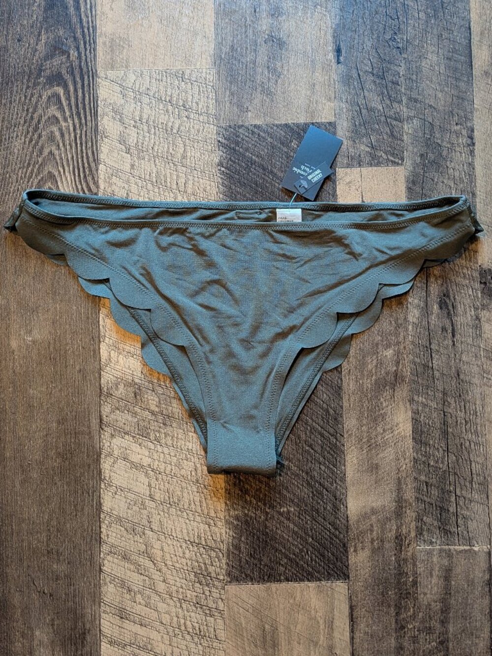 Abercrombie & Fitch Swim Bikini Bottom Green Scalloped XL Original Cheeky